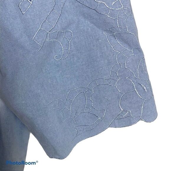 Susan‎ Graver Embroidered Cut Out Button Shirt - Picture 5 of 6
